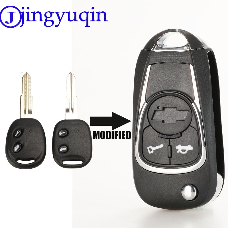 Jingyuqin 2 Knoppen Afstandsbediening Auto Sleutel Shell Voor Chevrolet Epica Vouwen Flip Sleutel Cover Fob Case