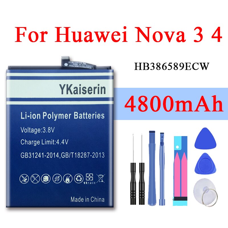 4800mAh HB386589ECW Batterie Für Huawei Ehre 7X/8X/9i/V10 Nova 3/4/ 2i /2 Plus mate 20 Lite/ P10 Plus/ View 10 V10/ Honor Spielen: For Nova 3 4