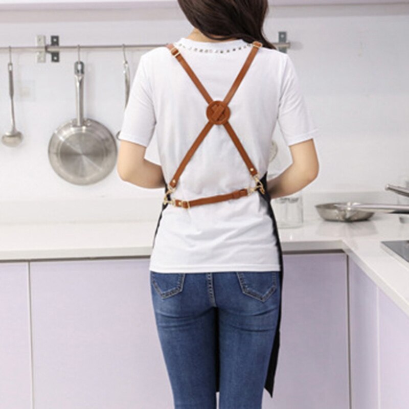 Barber Apron Canvas Hanging Neck Apron Unisex Kitchen Pinafore Hotel Restaurant Cafe Barber Shop Bakery Shop Waiter Work Uniform