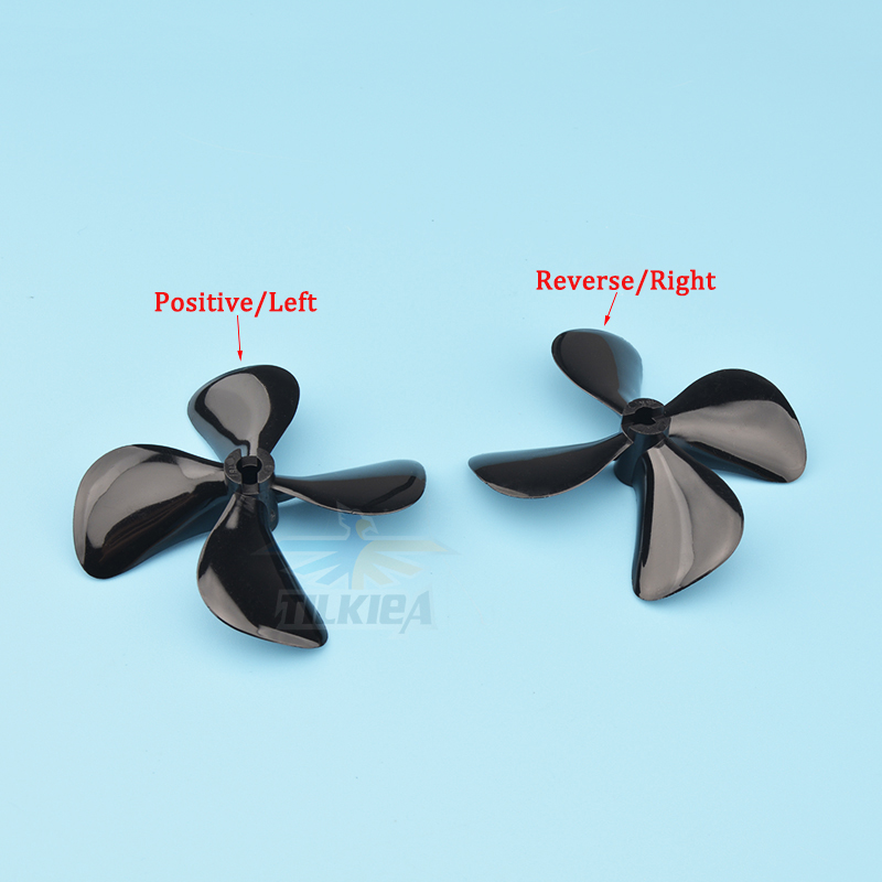 1pc 5mm RC Boot Propeller Vier Klingen Paddel Positive/Reverse D55/60/65/70/75mm Boot Propeller Für 5mm Boot Welle
