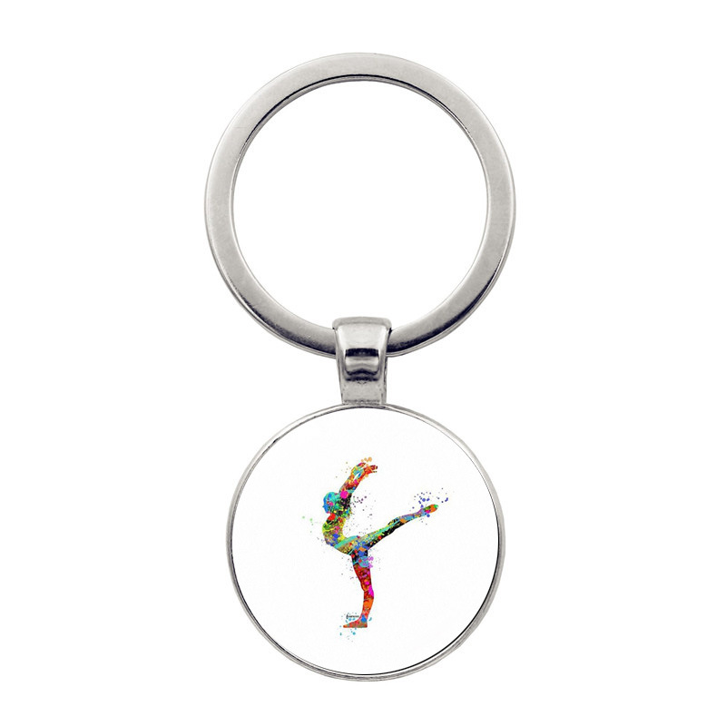 Regalo di gioielli con ciondolo portachiavi per ginnastica ritmica: giallo