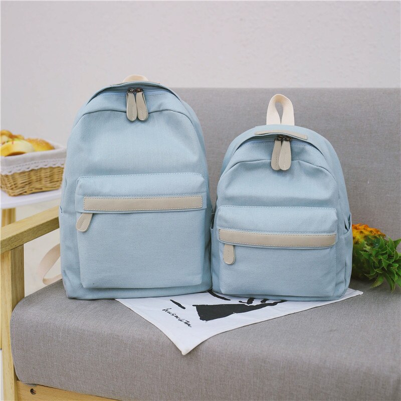 Tiener Canvas Rugzak Gril Jongen Schooltas Softback Effen Kleur Toevallige Zachte Handgreep Mochilas Mujer Escolar Rugzak