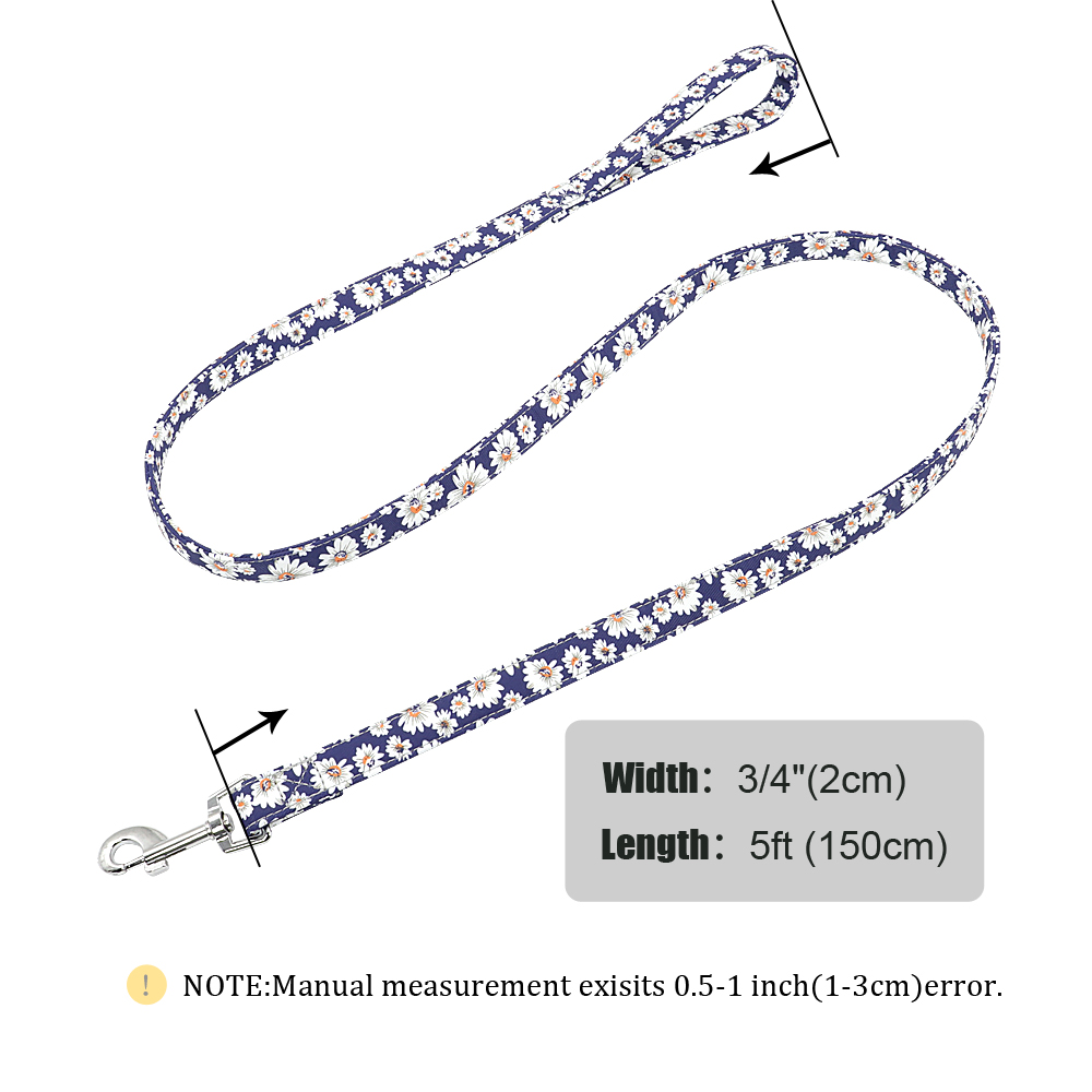 5ft nylon hundesnor 7 farver prnted hundesnor hunde gåtræning fører holdbart bæltetov til små mellemstore hunde