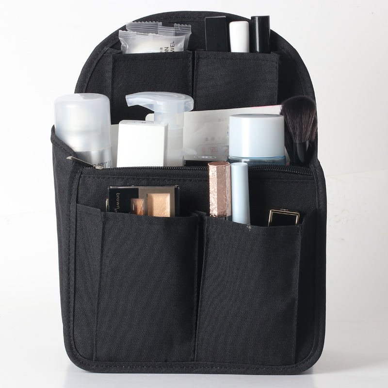 Backpack Organizer Insert Nylon Organizer Insert for Backpacks Rucksack Shoulder Bag Women Daypack Divider Foldable: S / black