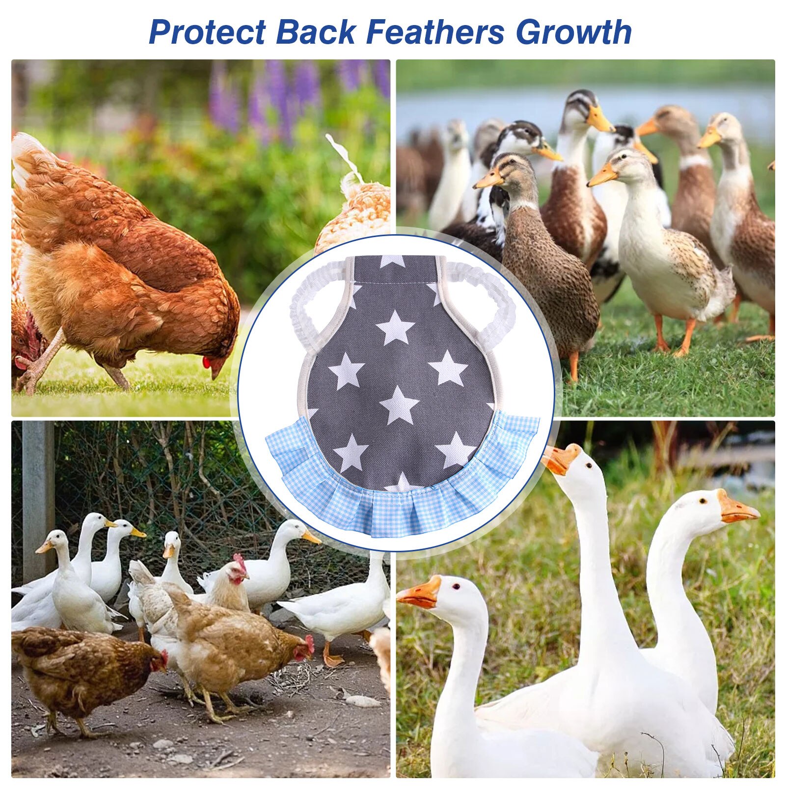 Adjustable Pet Clothes Hen Apron Poultry Hen Saddle Apron Feather Protection Holder Chicken Duck Wings Back Protector Hen Dress