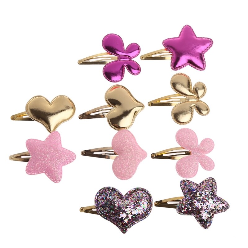 10x niños niñas bebé mariposa corazones estrellas BB Clip de pelo horquilla accesorios para el cabello