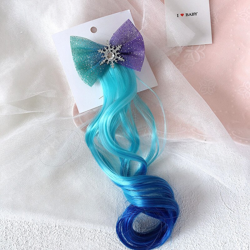 Princesa de la nieve copo de nieve corona diademas para Niñas para niñas encantadora Clips de pelo diadema de pasador Niños Accesorios para el pelo: bluegreen