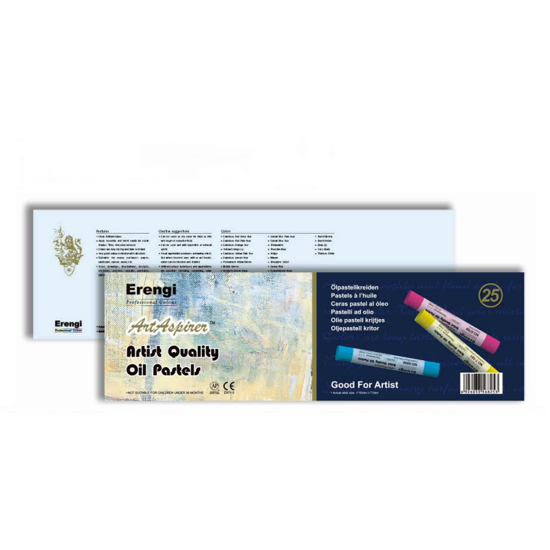 Erengi Top Level Round Shaped Crayons For Artist Soft Oil Pastels 25/36/50 Colors Oil Crayons Set Art Supplies: 25 Colors