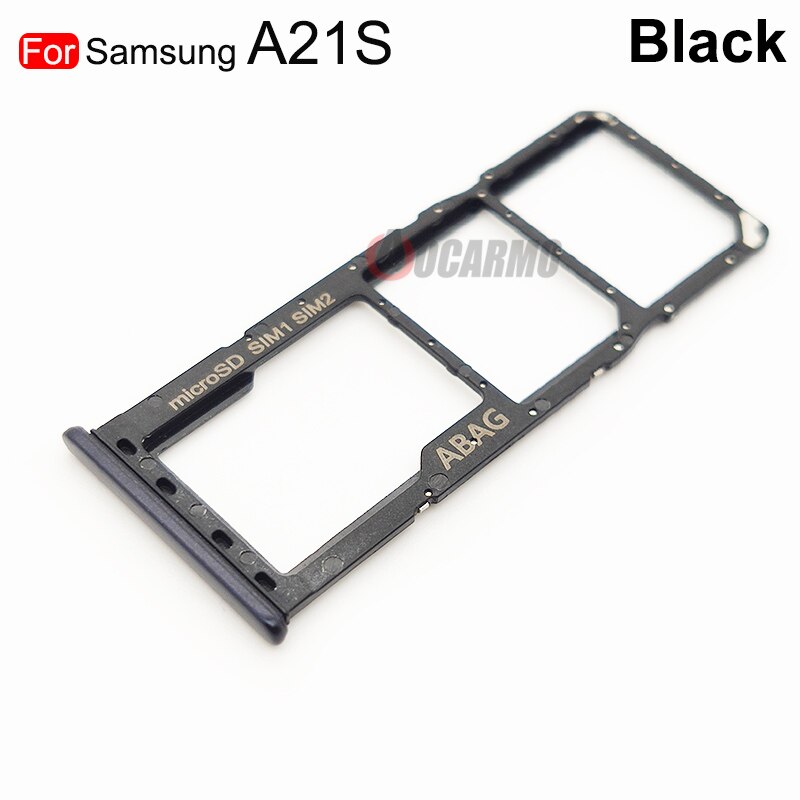 Voor Samsung Galaxy A21S A217F A20E A202 A202F A202DS Dual Sim Card Slot Lade Houder Sim Card Reader Socket Vervanging onderdelen: A21S---Black