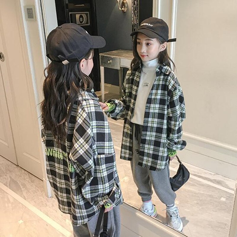 Fashion Girls 2022 Teen New Korean camicie per bambini adolescenti Sprng top camicie lunghe per camicetta adolescente 5 6 8 10 12 14 anni vestiti