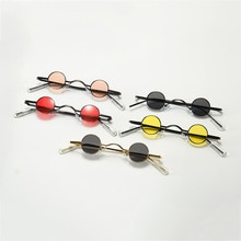 Retro Mini Sunglasses Round Men Metal Frame Gold Black Red Small Round Framed Sun Glasses