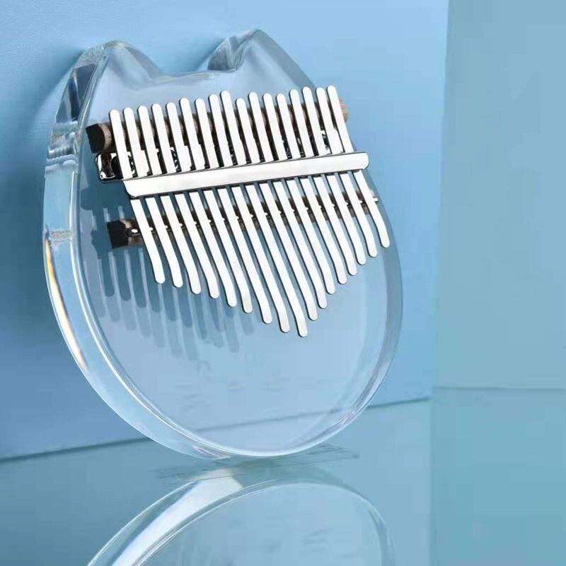 Kalimba 17 Keys Crystal Full Transparent Thumb Piano Acrylic African Mbira Calimba Finger Piano with Tuning hammer Kalimba Case: My Neighbor Totoro