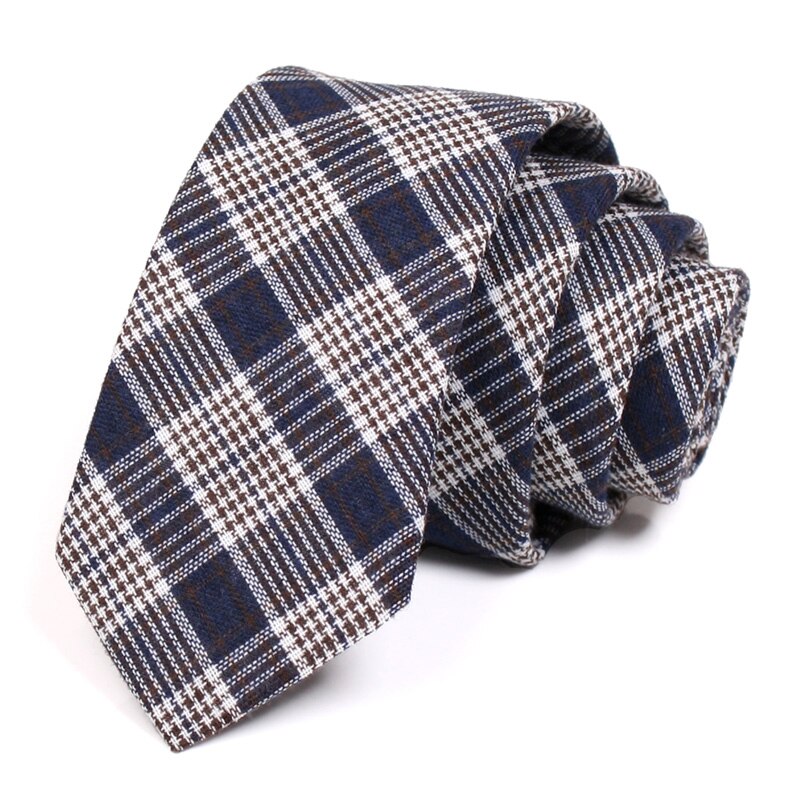 Brand Men's Nary Blue 6CM Tie Classic Plaid Ties for Men Business Suit Work Neck Tie Formal Necktie: Default Title