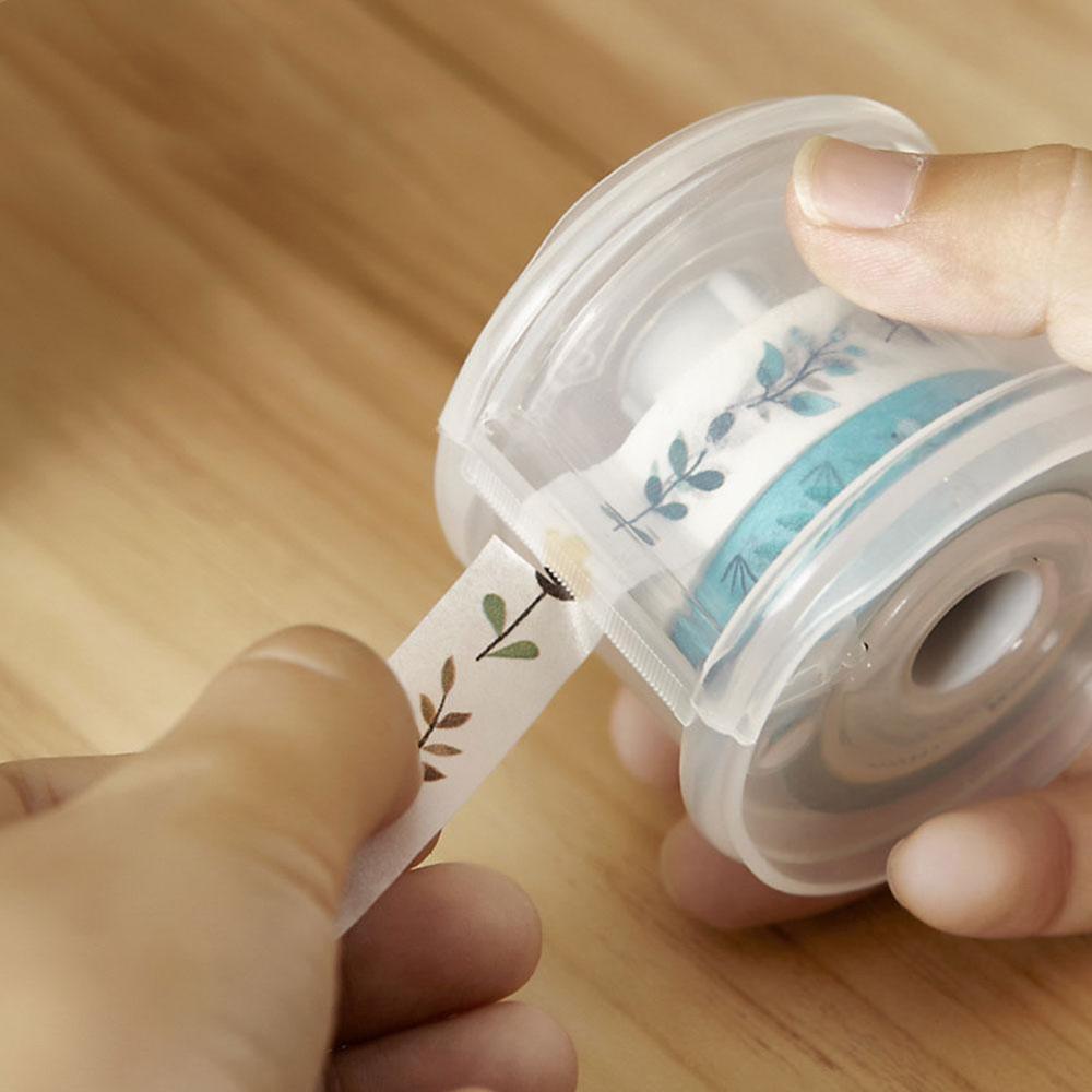 Simple Washi Tape Dispenser Office Supplies Transparent Tape Holder Diytape Peripheral Tool Kawaii Japanese Stationery