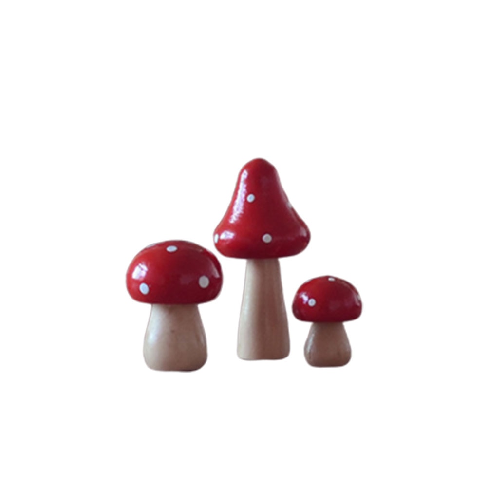 3 pièces simulées champignon Portable attrayant Durable parure de bureau artificielle champignon Sculpture en bois: Ardoisé