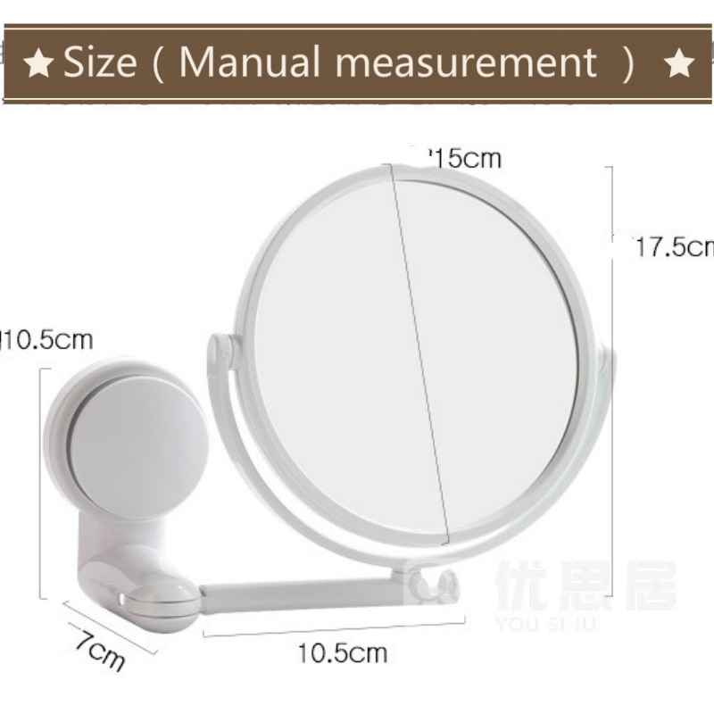 Moderne Boor-Gratis Badkamer Spiegel 2 Side Make Vanity Scheren Spiegels Muur Zuig Vouwen Arm Verlengen Ronde Bad Accessoires