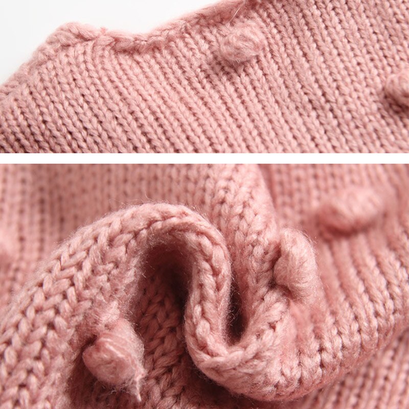 brand Autumn Winter Baby Girl Cardigan Knitted Hair-Ball Sweater Jacket Outwear Clothing Toddler Children Cotton Coat