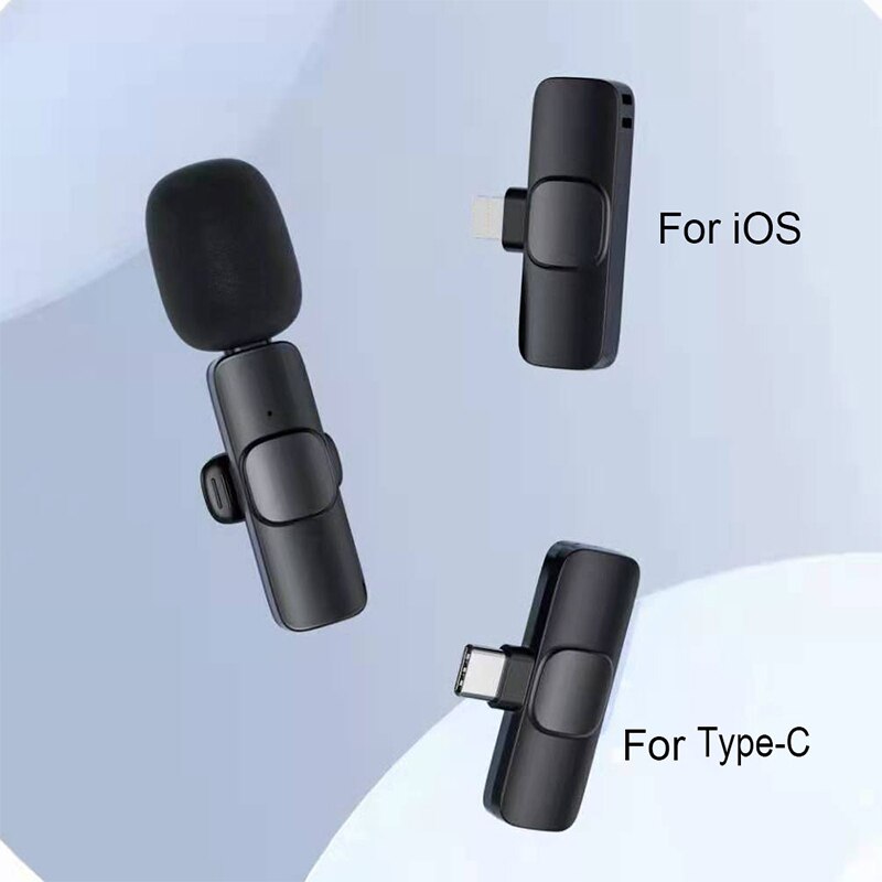 Wireless Lavalier Microphone Portable Audio Video Recording Mic For IPhone Android Live Game Mobile Phone