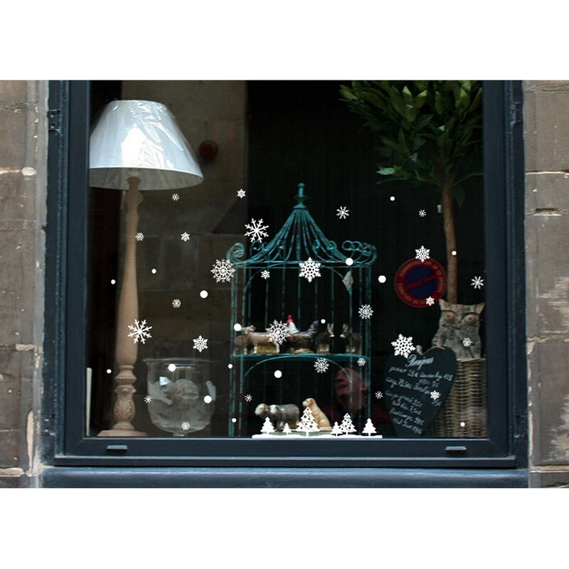 Christmas Window Decal Santa Claus Snowflake Decals Winter Wall Decals for Kids Rooms Christmas Year Window Decorations: 25x35 DMJ2535-006