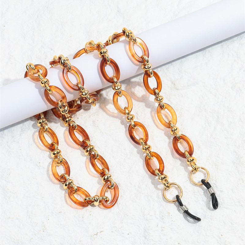 70cm Vintage Acrylic Glasses Chain for Men Women Sunglasses Chains Lanyard Neck Strap Rope Eyeglasses Holder Cord: GRAY