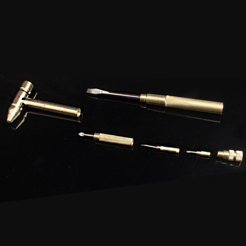 Small Hammer With 4pcs Small Screwdriver Copper Hammer 5 In 1 Multifunctional Hammer Indoor Outdoor Mini Manual Tool