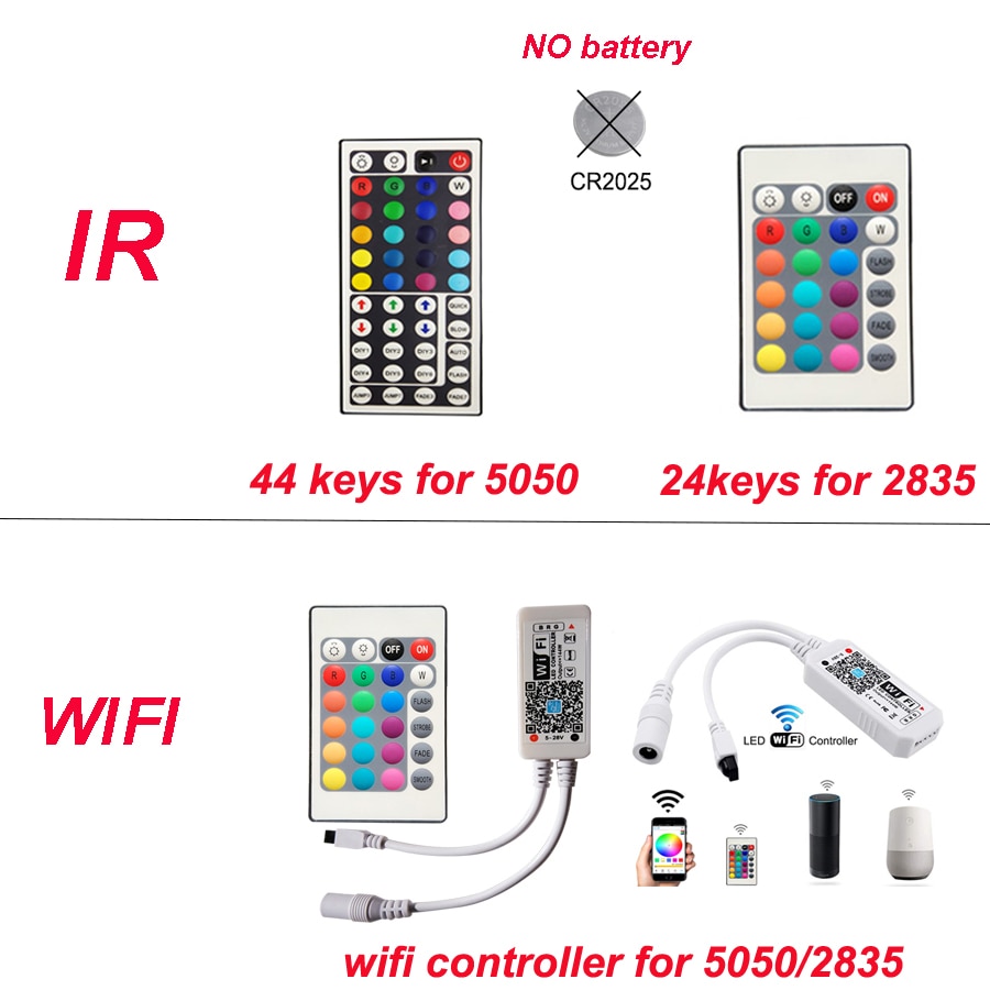 5M 10M SMD 5050 LED Strip Light DC12V RGB strip Waterproof Led Tape Diode Neon Ribbon Flexible LED Light With Controller adapter
