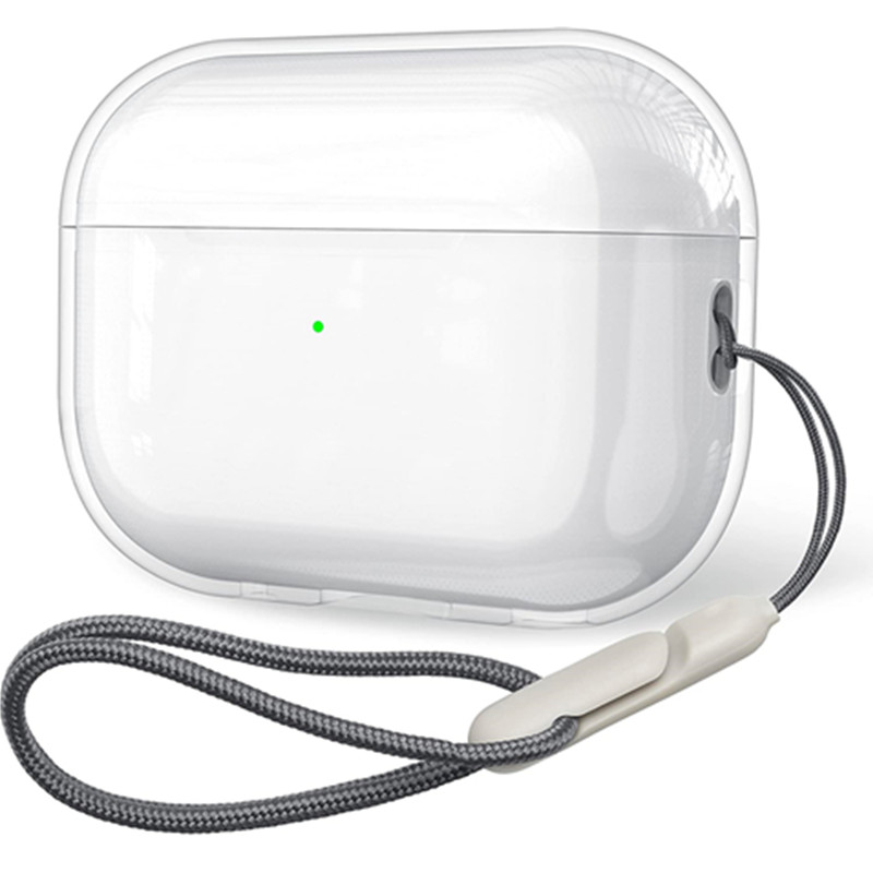Doorzichtig zacht TPU-oortelefoonhoesje met draagkoord voor Airpods Pro 2 2022 2e generatie Air Pods 3 2 1 4 2024 Cover Accessoires