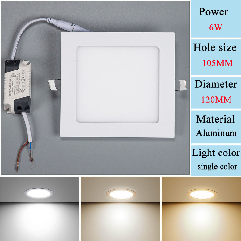Panel de luz LED integrado NEARCAM, luz de techo oculta 3W6W12W15W18W, luz descendente para el hogar, luz plana, luz de techo comercial: Verde / 1 W