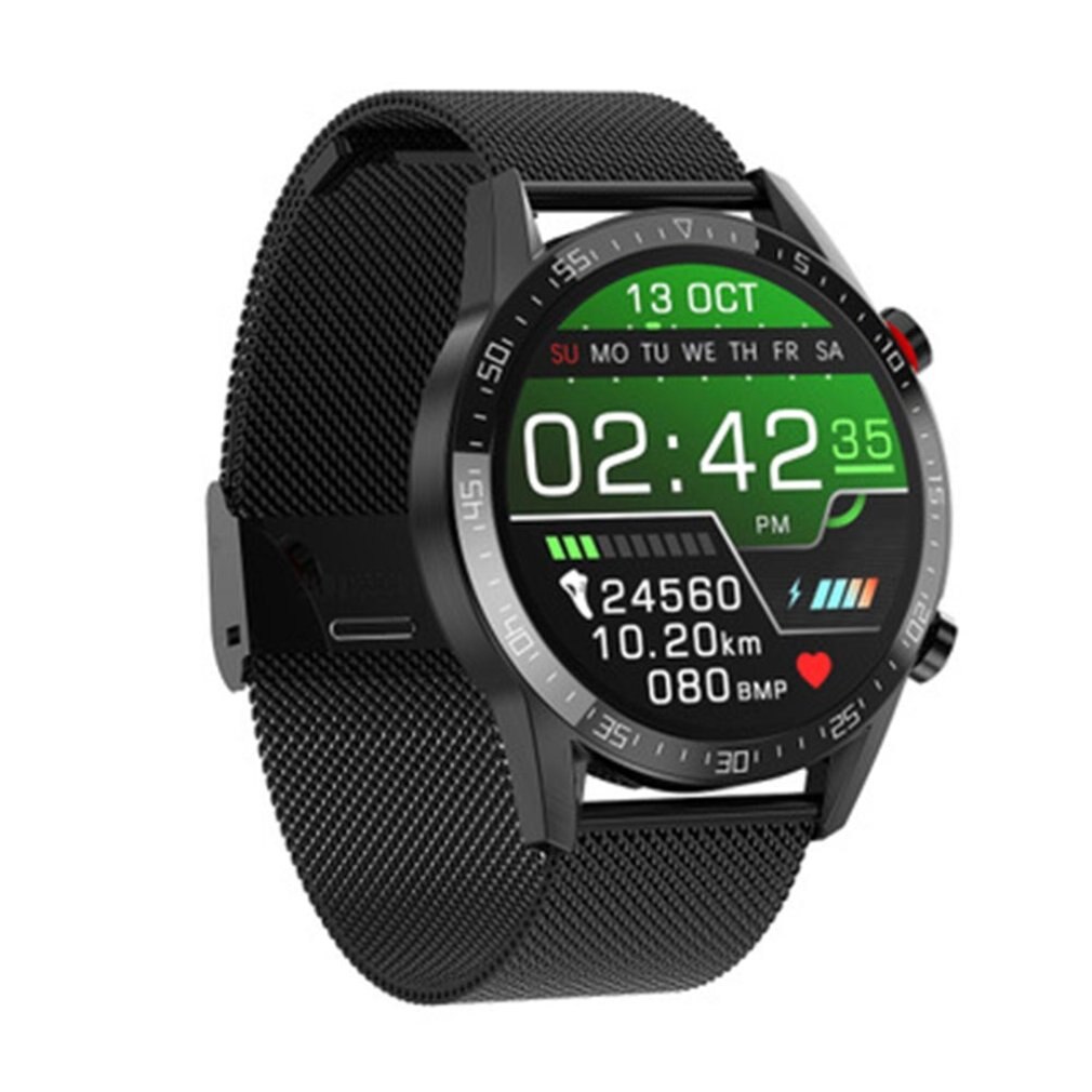 L13 Smart Watch Music Heart Rate Sleep Monitoring Sports Waterproof Pedometer Bracelet Neutral Alloy Plastic Smart Reminder: Black Steel belt