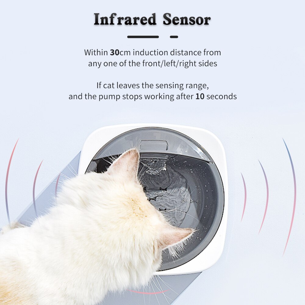 Infrared sensor 1.5L Automatic Pet Cat Water Fountain USB Dog Cat Pet Mute Drinker Feeder Bowl Pet Drinking Fountain Dispenser