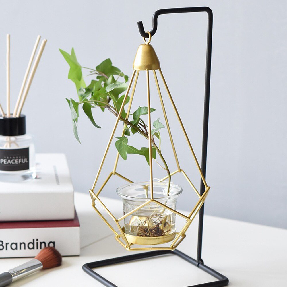 Scandinavische stijl geometrische gouden glazen ijzeren kaarsenhouder kandelaar voor kopjes kaarsen thuis bruiloft decoratie accessoires: A