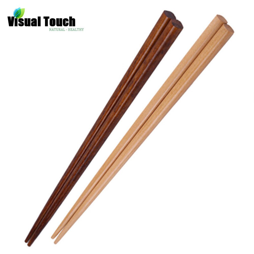 Visuele Touch Chinese Japanse Natuurlijke Hout Chop Sticks Servies Houten Eetstokjes Set 5 Paren/partij