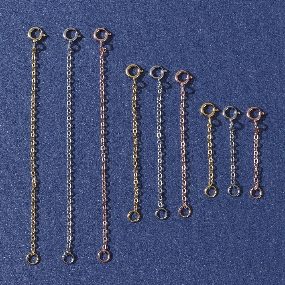 Kæde holdbart guld sølv rosa guld til armbånd halskæde gør-det-selv smykker tilbehør forlænger sikkerhedskæde forlænger