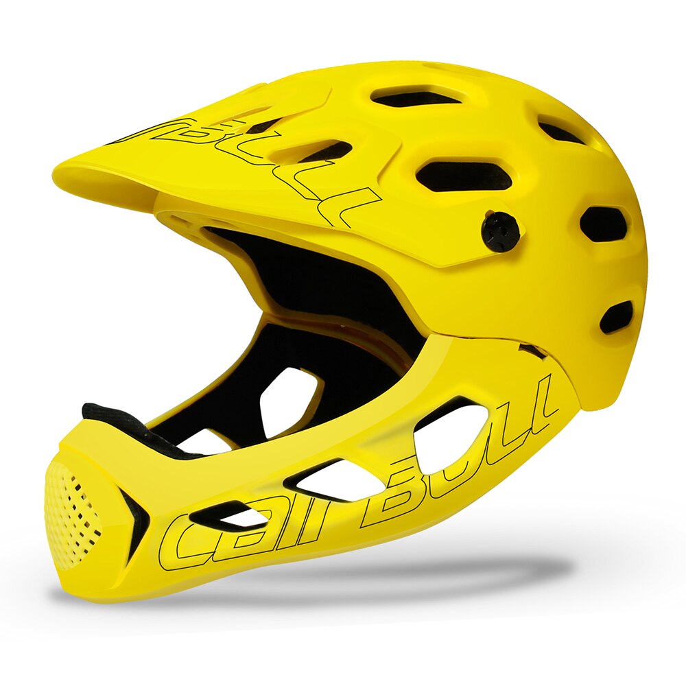 Casco ultraligero de cobertura completa para Ciclismo, protector bucal para bicicleta de montaña o de carretera, Casco DH de 56-62cm: yellow