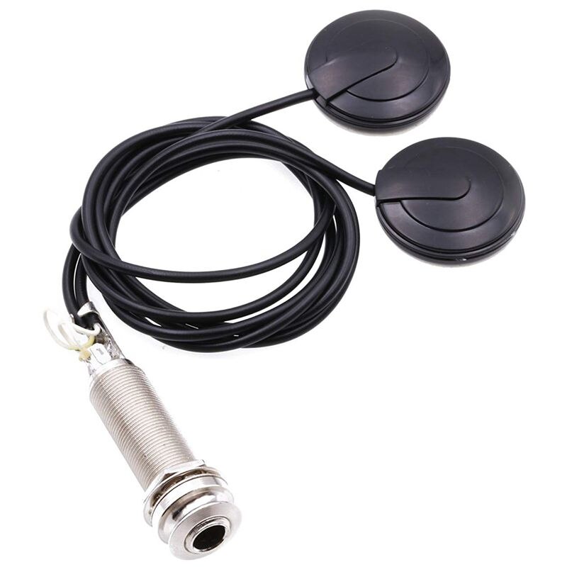 21-Inch Draad Lengte 1/4 Inch Output Jack 2 In 1 Piezo Pickup Disc Transducer Voor Gitaar Viool Ukulele mandoline Banjo Cello (Wi