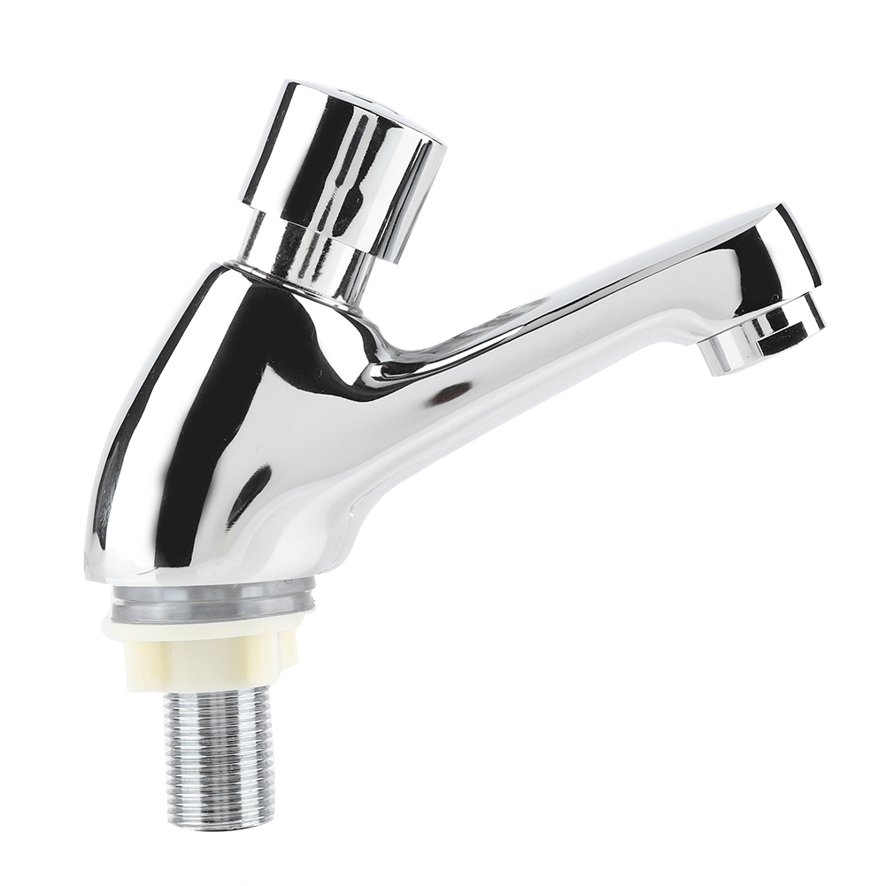 Basin Faucet Sink Tap Public Ktchen Bathroom Chrome Plated Self Closing Water Saving Time Delay Basin Sink Tap Faucet Faucet