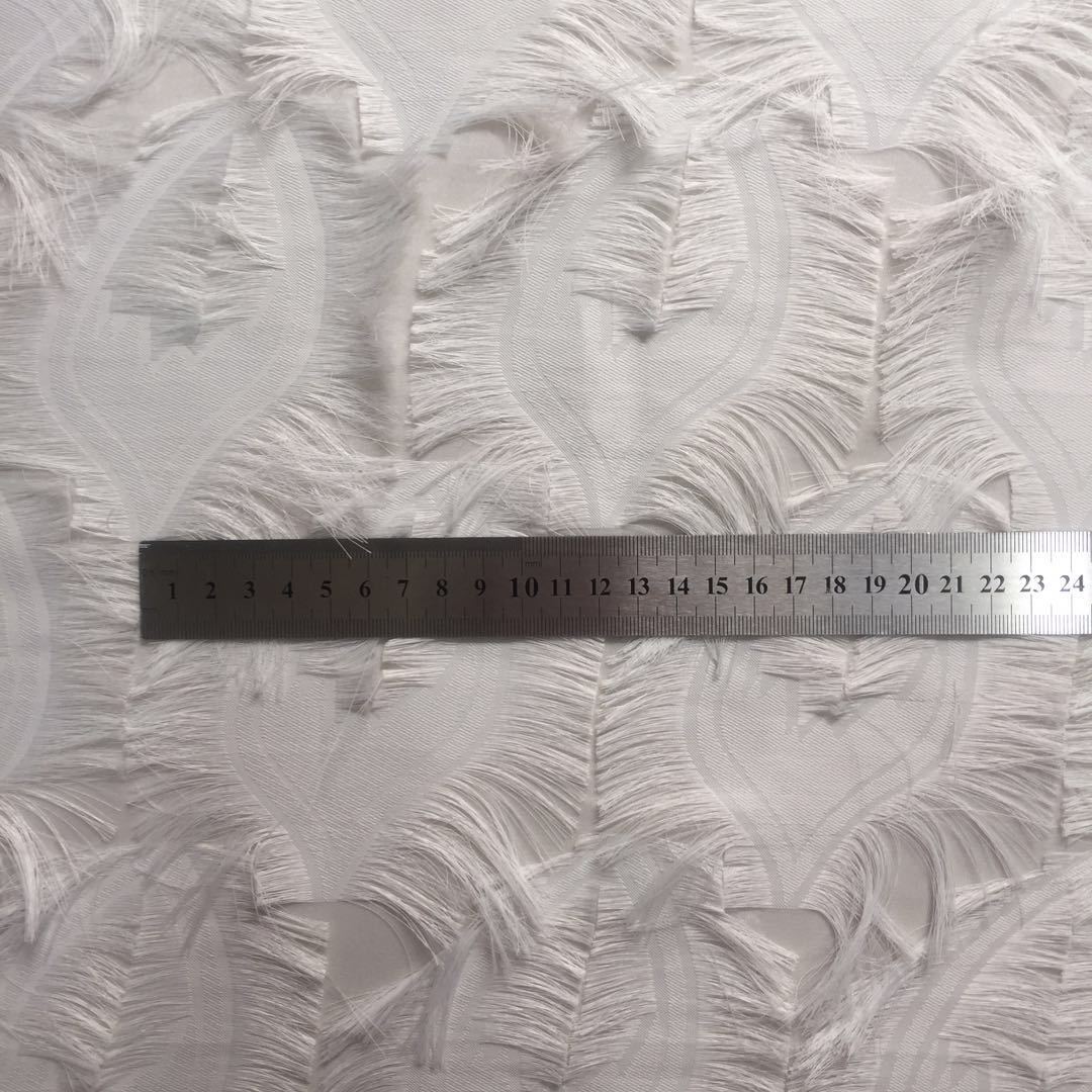 3D Ogen Tassel Fringe Chiffon Stof Jurk Maken stof 150 cm breed door Yard: White