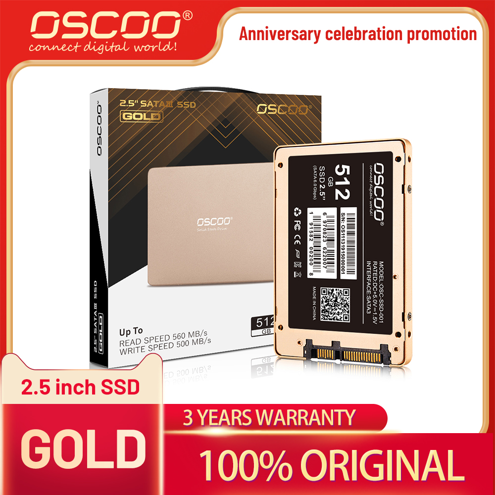 OSCOO SSD SATA 64GB 128GB 256GB 512GB For Desktops Laptops Internal Hard Drive With Original MLC 2D Chips HDD