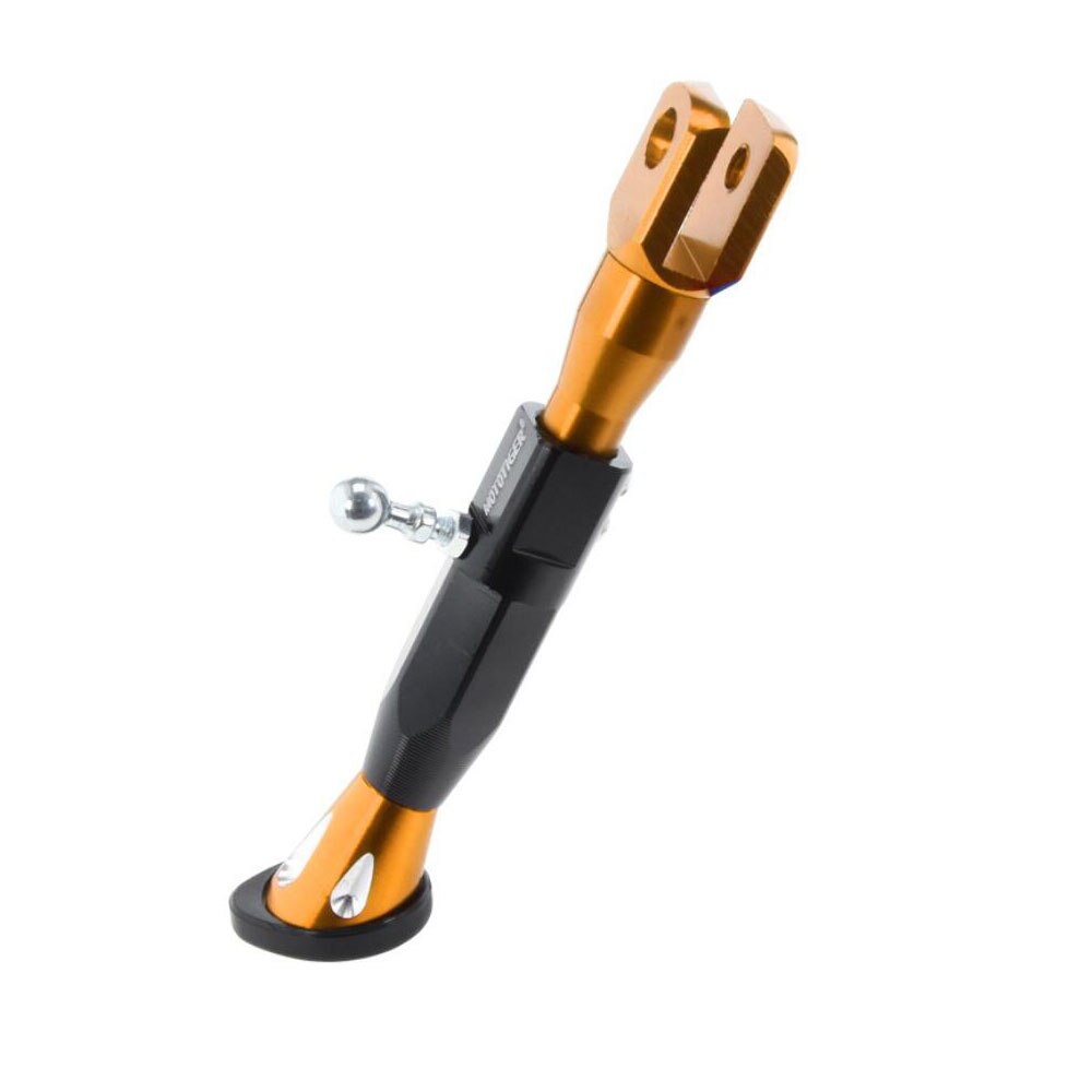 Pata de cabra para motocicleta, soporte de pie modificado CNC de aleación de aluminio, altura ajustable, 22-25CM: Naranja