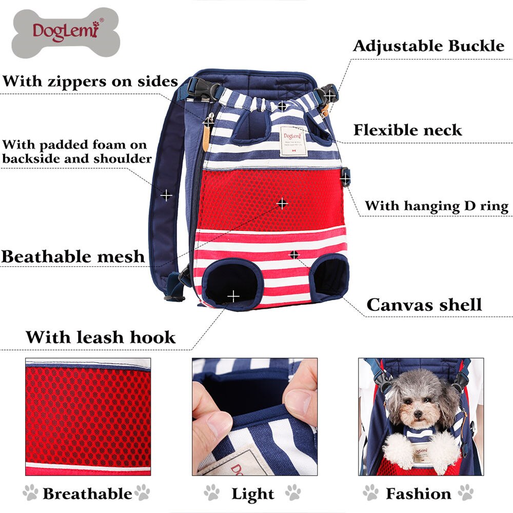 Dog Carrier Pet Dog Cat Carrier Backpack Travel Carrier Front Chest Large Portable Bags for 12kg Pet Outdoor Transportin