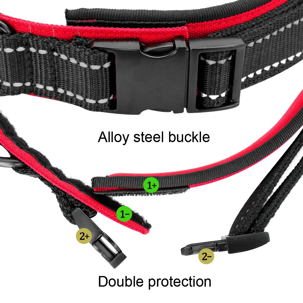 Dog Collar Reflective Nylon Training German Shepherd Collars Rhinestone Pet Collar For Medium Large Big Dogs Pitbull Terrier