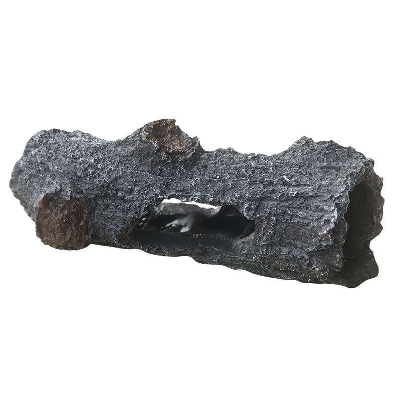 1 Pc Hidden Hollow Tree Simulation Resin Portable Trunk Tree with Holes Hollow Tree Hideouts Decors for Pond Aquarium Fish Tank