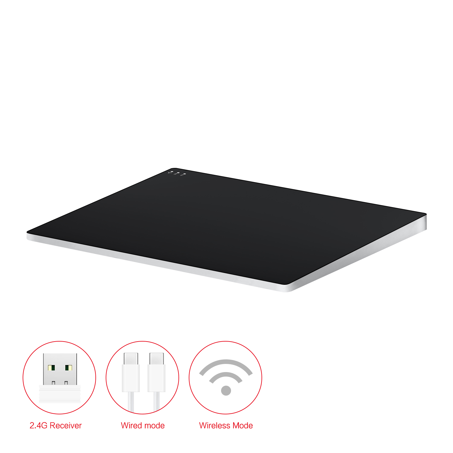 Draadloze TrackPad Touchpad 2.4G Multi-Touch TrackPad Muis Type-c Bedraad Trackpad voor iPad OS MacBook Air Pro iMac Magic Trackpad: Black