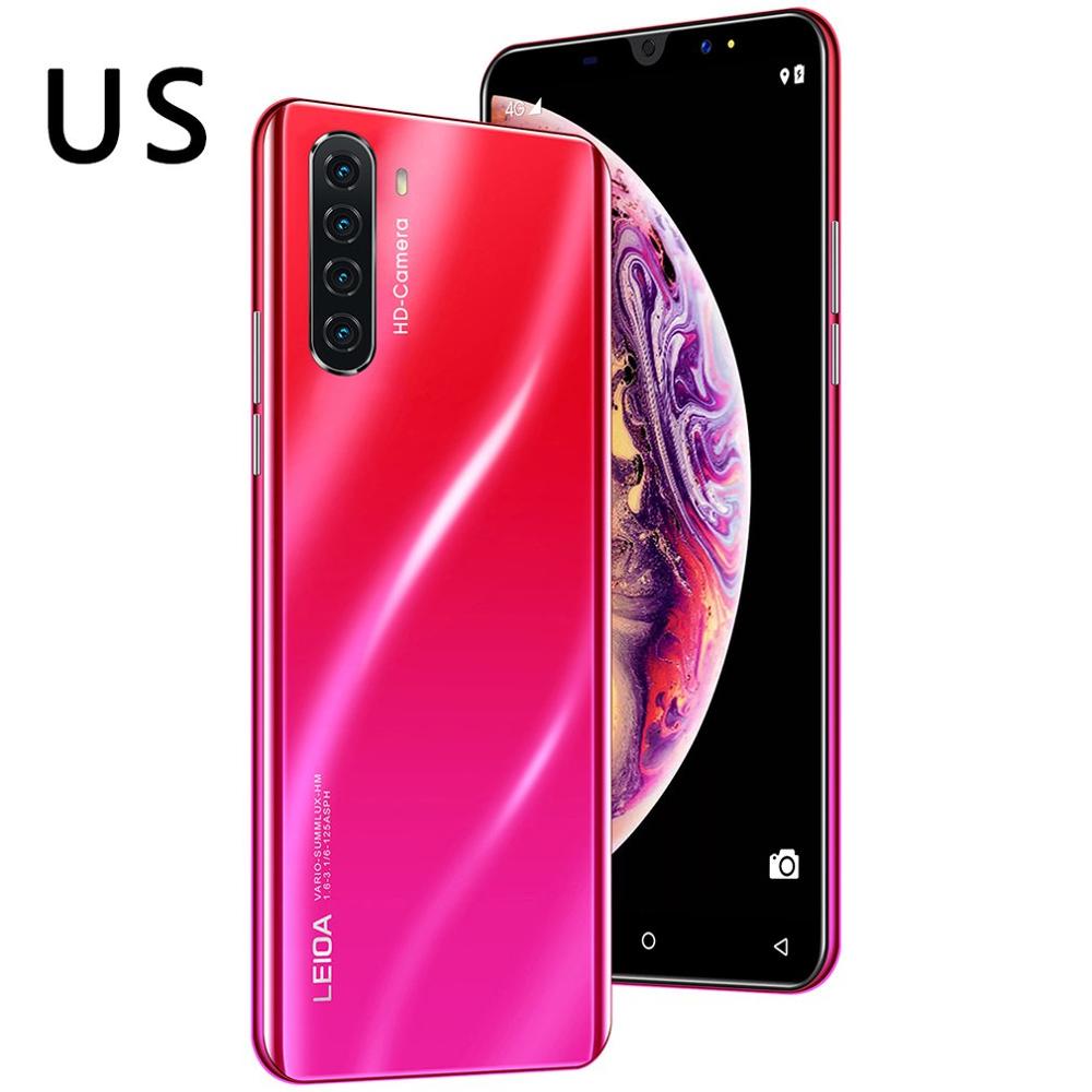 P33 Smart Phone 5 Inch 3G Large Screen Mobile Phone 512Mb Ram High Capacity Real Fingerprint Face Unlock Phones: Gradient red1