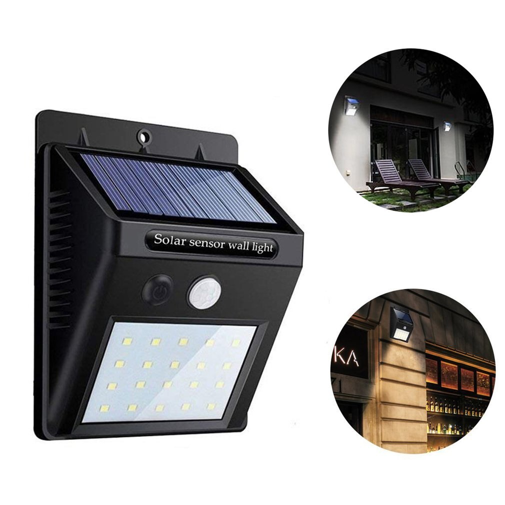 Luz Solar 20/25/48LED para exteriores, lámpara Solar con Sensor de movimiento PIR, luz de pared impermeable alimentada por energía Solar, luz Solar para decoración de jardín