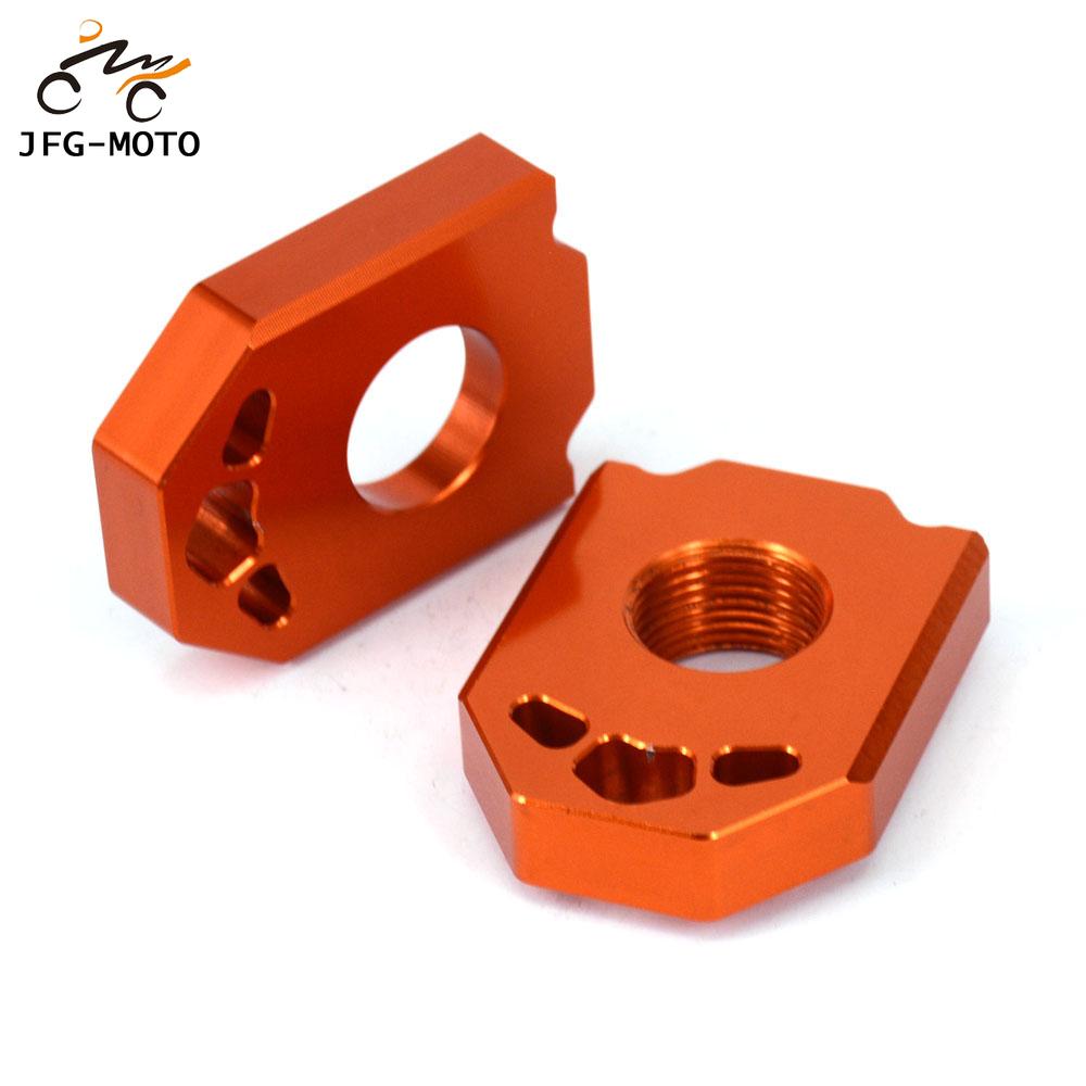 Moottoripyörä alumiini cnc takaketjun säätöakselin lohkot ktm sx sxf xc xcf exc excf xcw xcfw 125 200 250 300 350 400 450 530