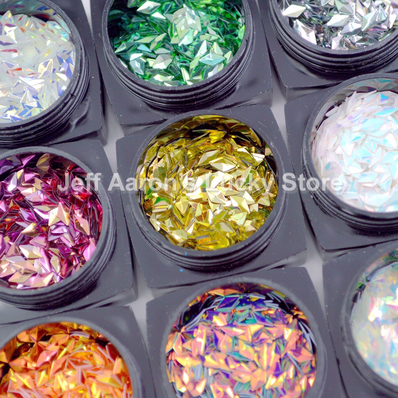 12 potten Ruit Glitter Nail Pailletten Decals Beauty 3D Ruit Nagels Art Decoratie Accessoires Aankomst