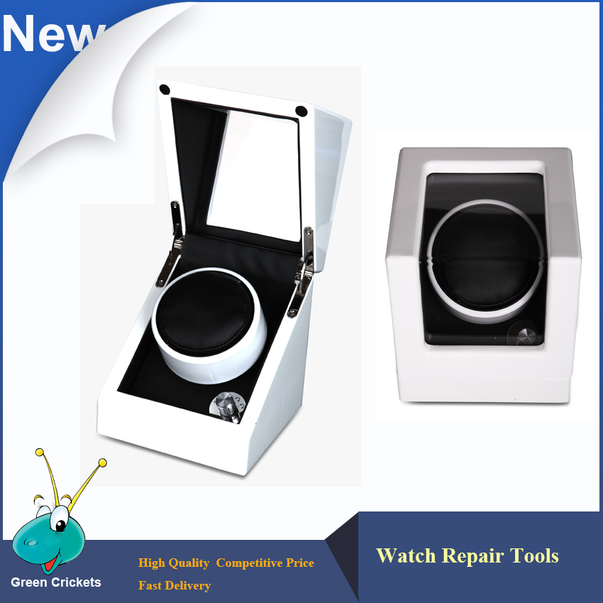 Latest White 1+0 mechanical watch Winding Automatic Watch Winder Box, Ultra Quiet Motor 5 Mode Wooden Watch Winders