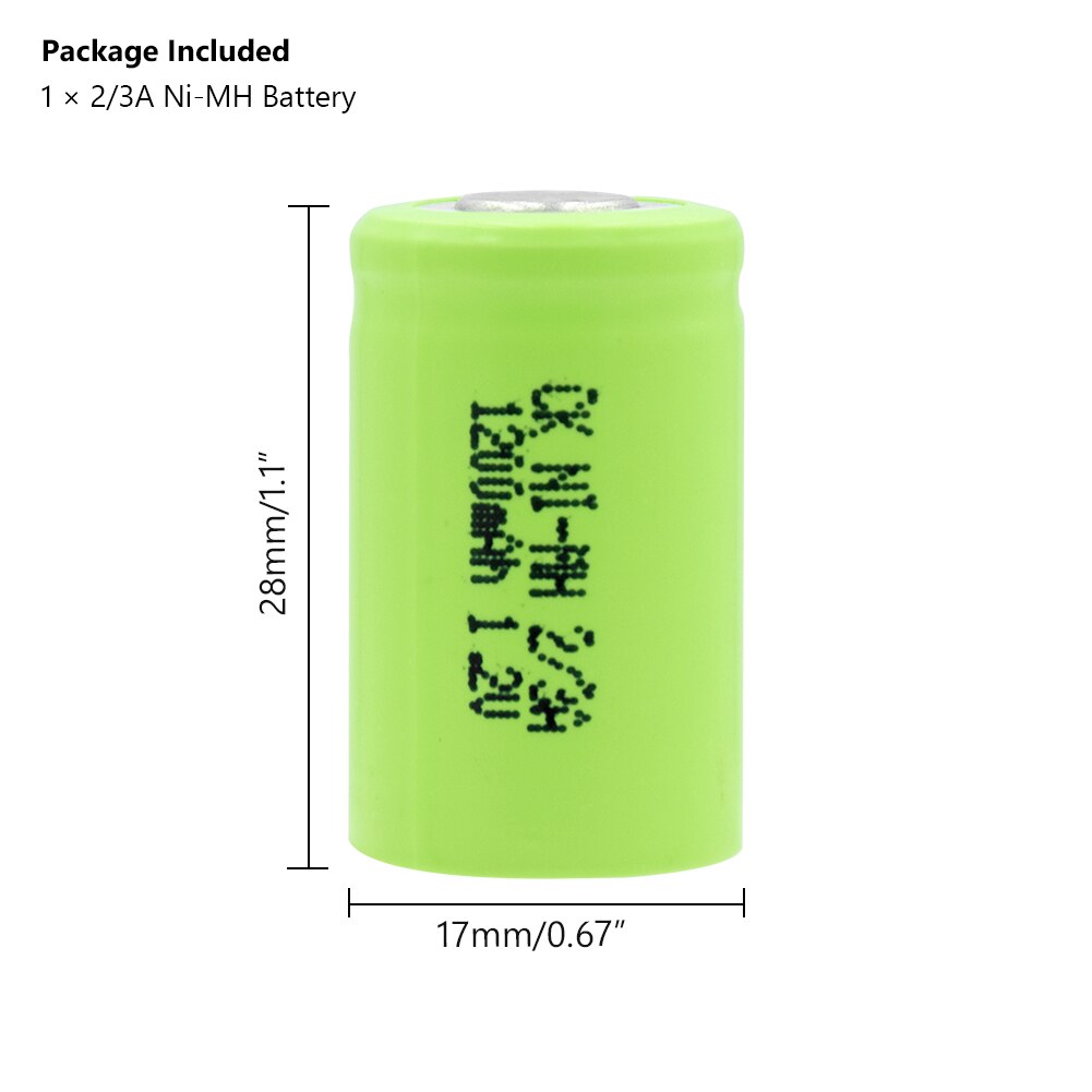 1/2/4Pcs 1.2V 2/3A Battery 1200mAh Ni-Mh 2/3A Ni-Mh Rechargeable Battery For Flashlight Shaver Toy Razor Toothbrush