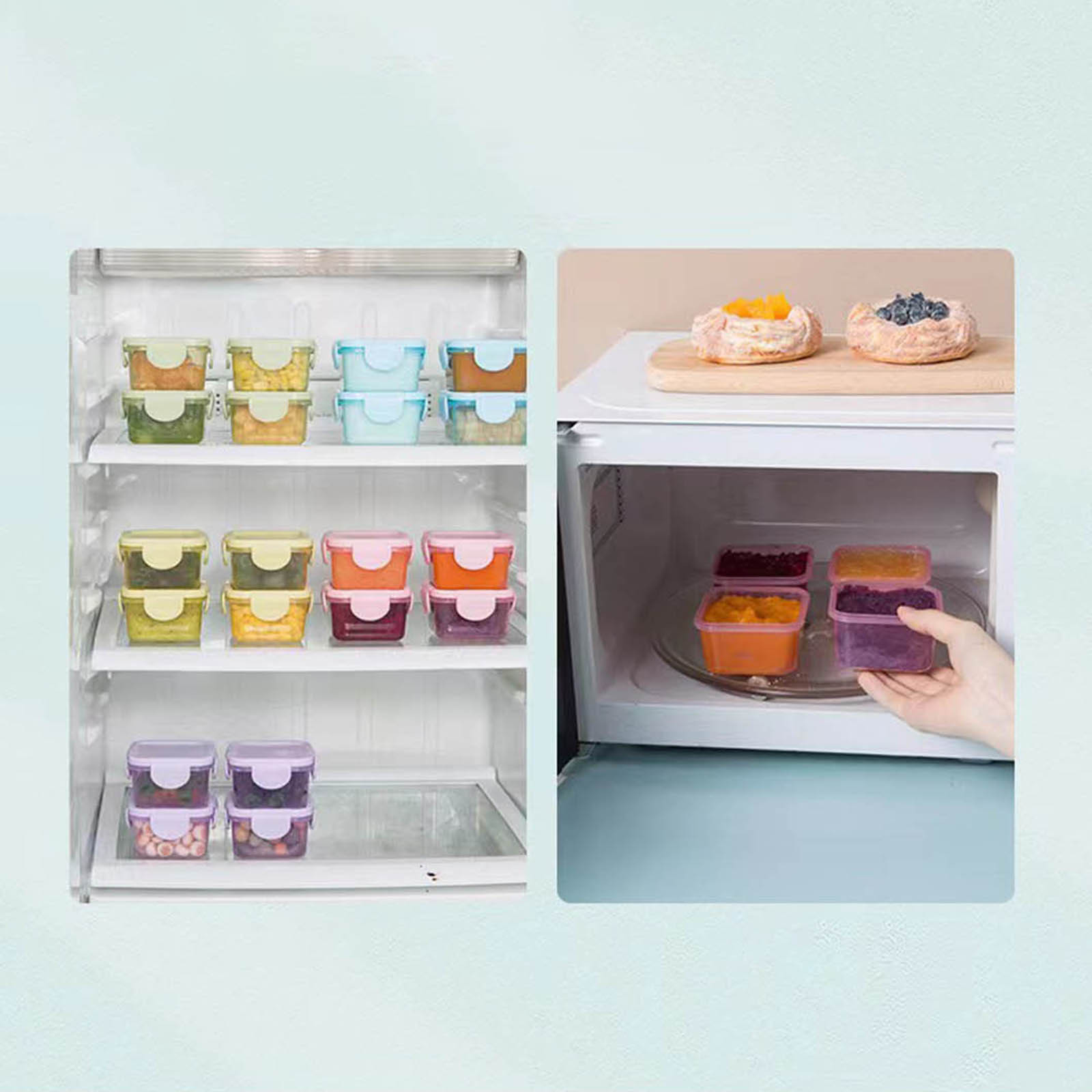 Food Containers Leakproof Lids Condiment Sauce Containers Mini Freezer Storage Containers Airtight Containers Microwave Safe